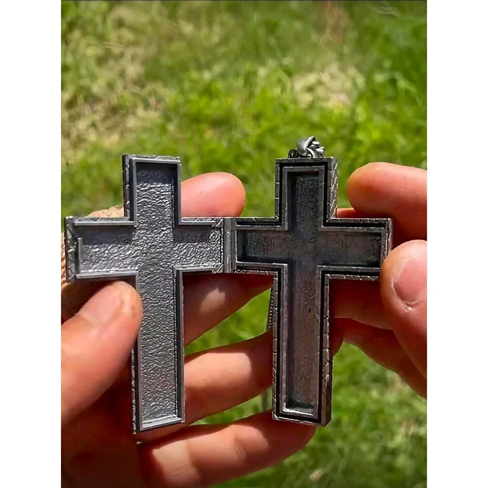Gothic Serpent Cross Pendant Necklace Stainless‎ Steel Mens Womens